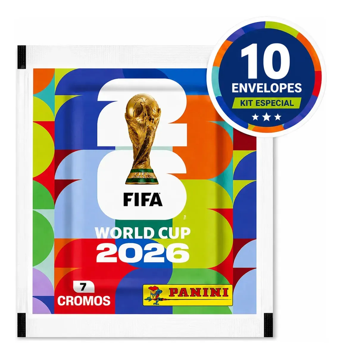 Kit 10 Envelopes Copa do Mundo 2026 — 70 figurinhas Panini